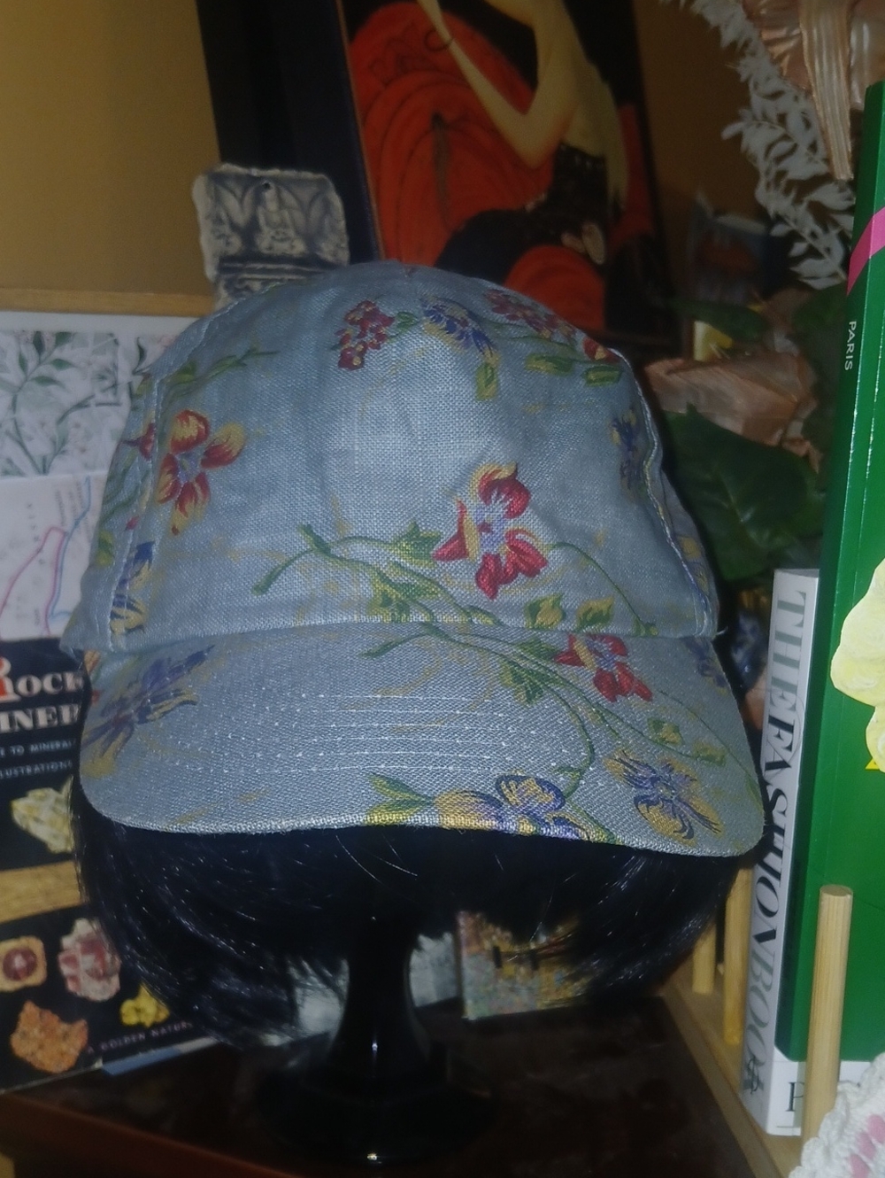 Gap Linen Floral Cap in Blue M/L